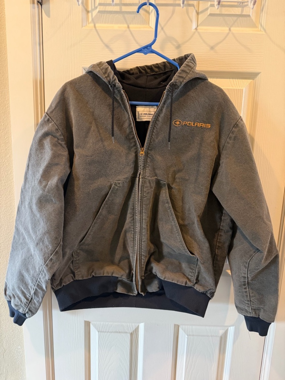 Vintage 90’s Men’s Large Olive Green Lined Polaris Brand Hooded Zip Jacket